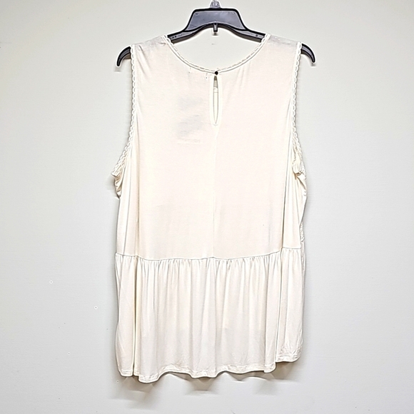 Eyeshadow cream lace empire waist baby doll tank hi low hem size 3X - Picture 4 of 9